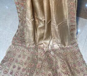 Hand Embroidered and cutwork Sarees in Tussar silk