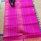 silk cotton pure cotton and silk mixed Saree rama green with pinkround butta