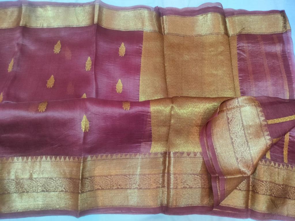 Exclusive kora Banarasi silk kaduva silk saree in pink