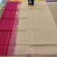 Kanjivaram silk cotton Saree cream with red border with butti shade saree