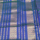 Korvai handloom weaving border silk cotton Saree in pink and blue