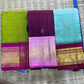 Classic korvai Handloom pure kanjivaram silk 6 yard mustard yellow with green