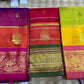 Classic korvai Handloom pure kanjivaram silk 6 yard mustard yellow with green