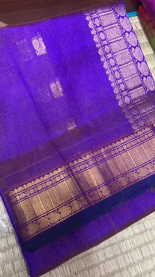 handloom silk cotton Saree purple vairaoosi butta sares