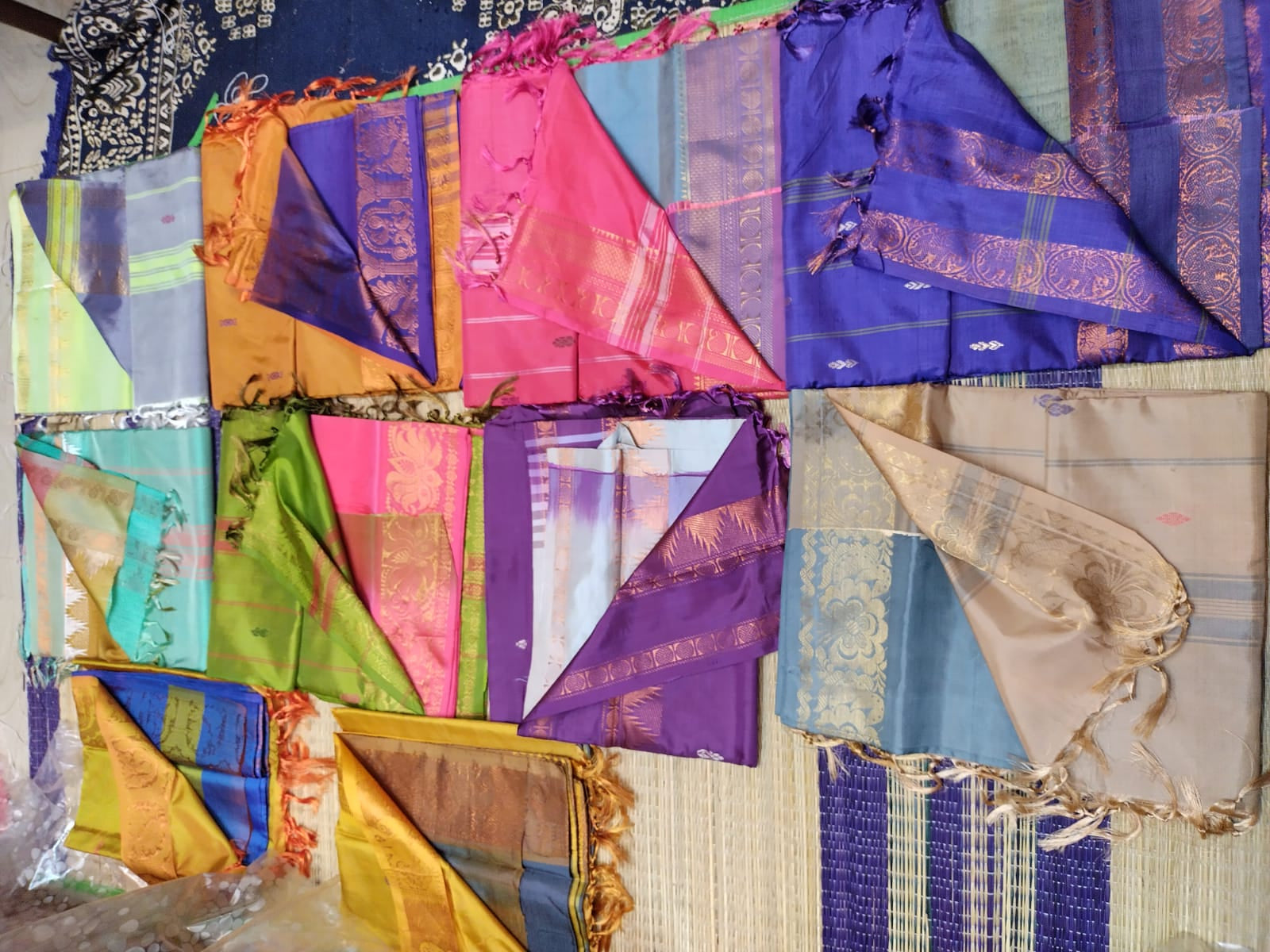 Banana pith sarees with border