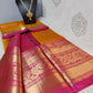 kanjivaram saree silk saree  bridal silk peach orange