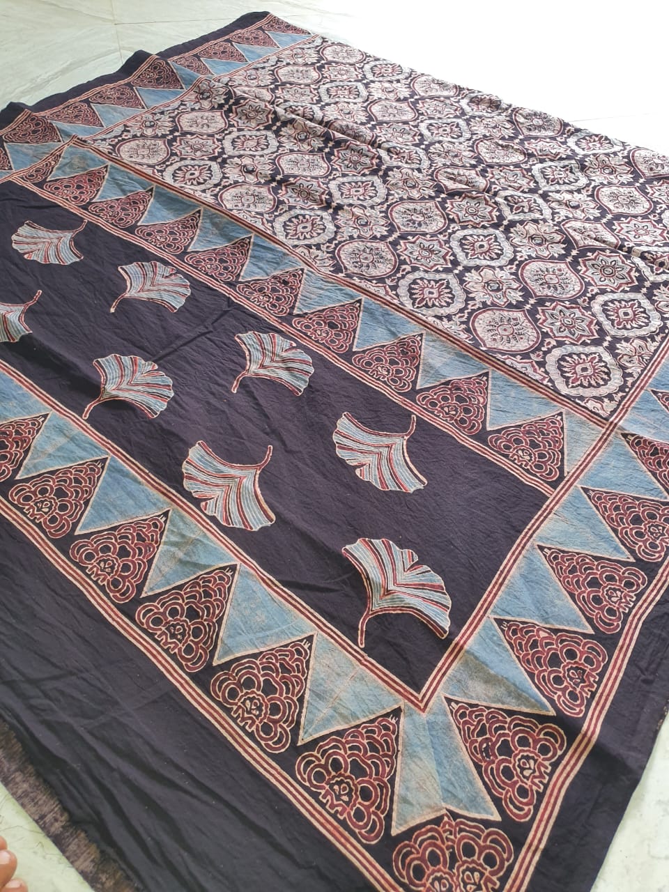 Ajrakh natural dyed pure cotton dupatta