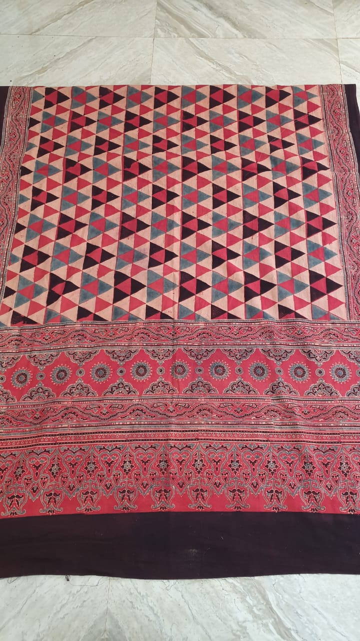 Ajrakh natural dyed pure cotton dupatta