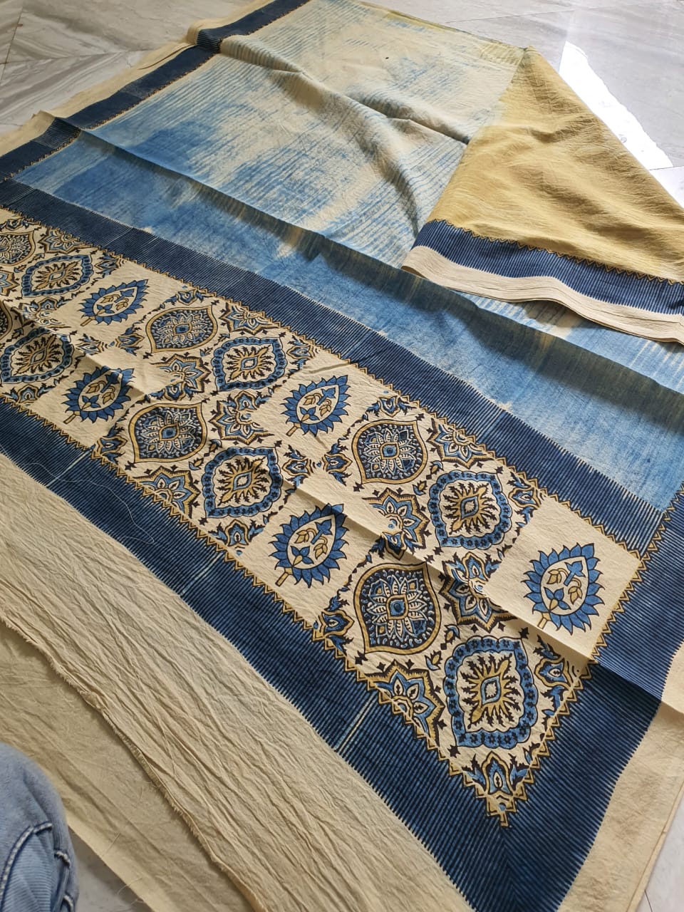 Ajrakh natural dyed pure cotton dupatta