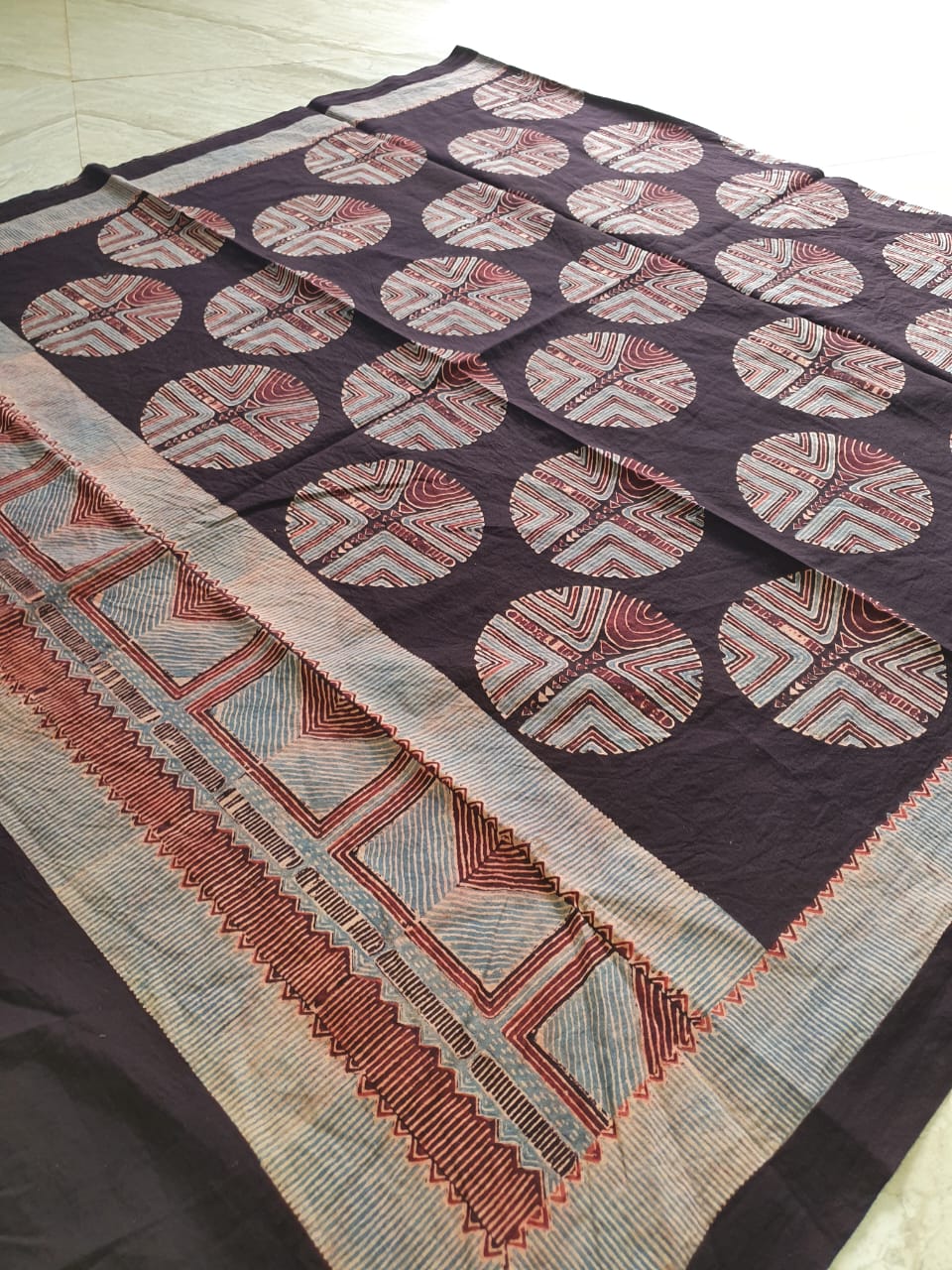 Ajrakh natural dyed pure cotton dupatta