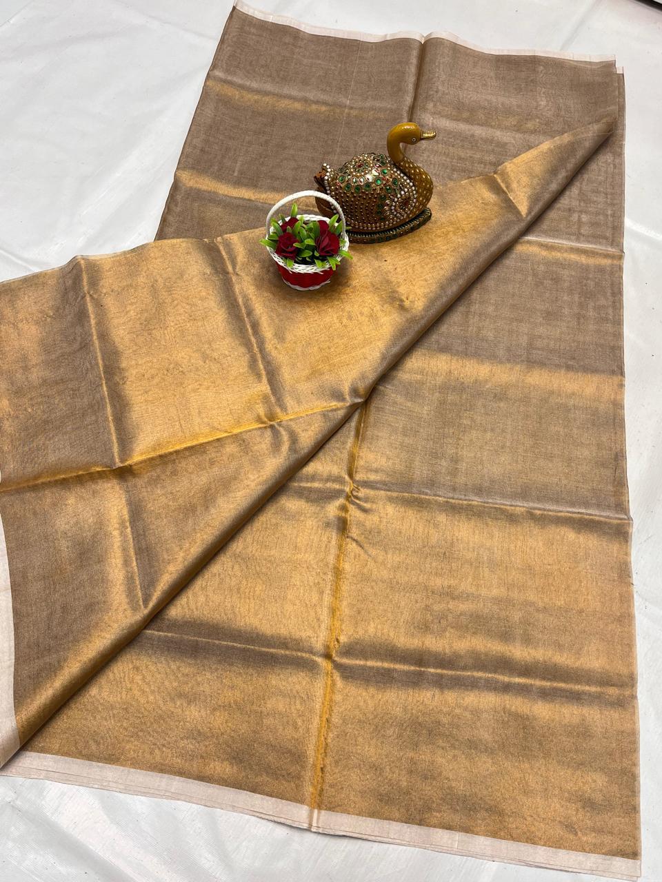 Uppada silk saree all over golden tissue