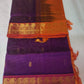 Vairaoosi silk cotton Saree dark purple with Orange border