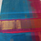 Vairaoosi silk cotton saree blue with red border vairaoosi