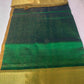 Vairaoosi silk cotton Saree green with turmeric yellow border vairaoosi butti