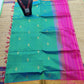 silk cotton pure cotton and silk mixed Saree rama green with pinkround butta