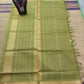 silk cotton pure cotton and silk mixed Saree  gray with green