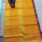 silk cotton pure cotton and silk mixed Saree  maroon with yellow round butta