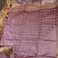 Moonga Tussar Cutwork saree with Mirror work in Maroon color