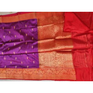 Katan Banarasi Silk Purple color