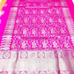 Venkatagiri handloom silk Saree in double tone peach with orange color