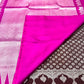 Venkatagiri handloom silk Saree in double tone coffee with pink kalanji color