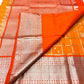 Venkatagiri handloom silk Saree in double tone mango yellow with sunset orange