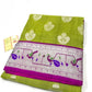 Venkatagiri handloom silk Saree in double tone Olive green with shocking pink with paithoni border