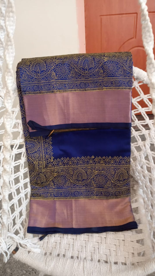 Handloom kanji cotton vanna singaram butts n dual tone peach color