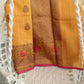 Pure tussar Banarasi meenakari saree in yellow