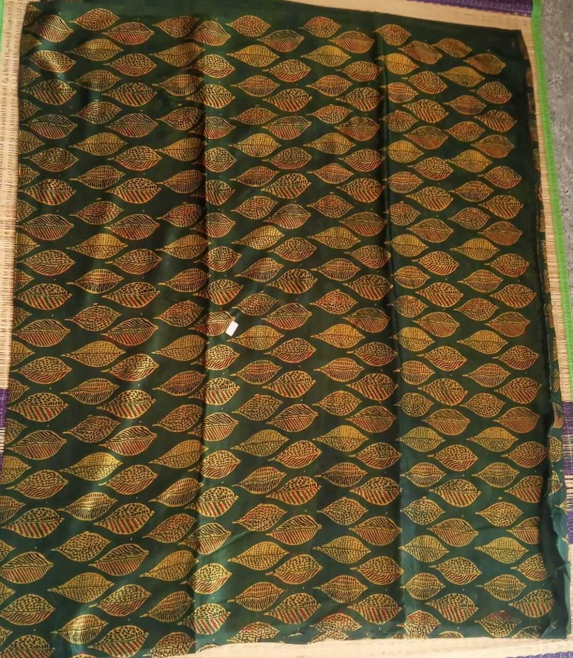 Ajrakh natural dyed pure modal silk material green