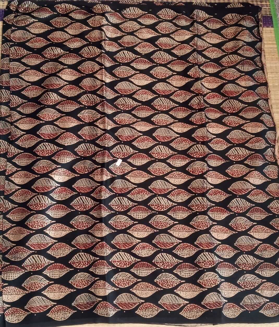 Ajrakh natural dyed pure modal silk material black