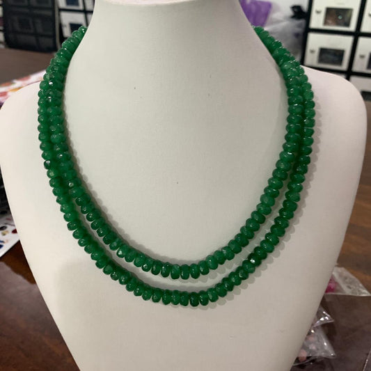 Jewellery Natural Stone Beads in two layer jade in green