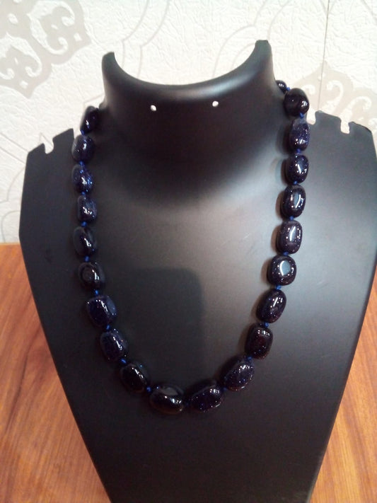 Jewellery blue sandstone natural Stone necklace