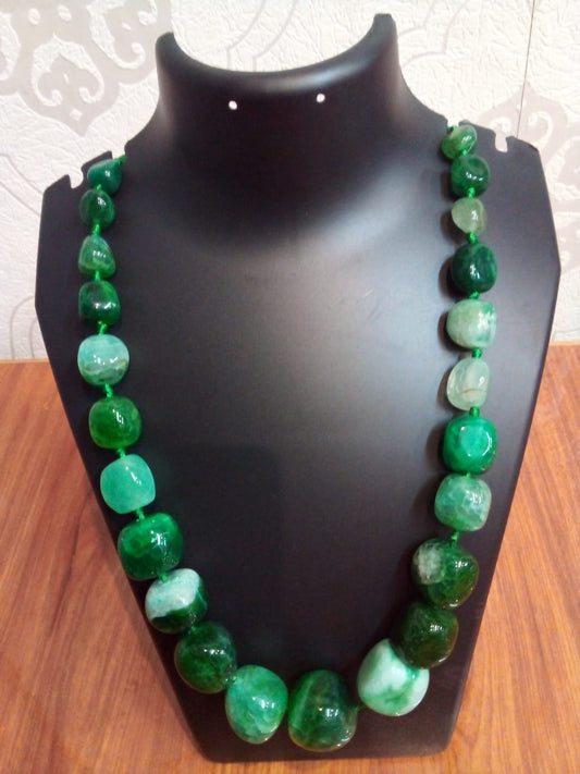 Jewellery green natural Stone necklace