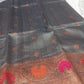 Tussar Banarasi gray color meenakari butta tussar Banarasi meenakari saree