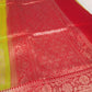 Tussar Banarasi green with pink color elegant saree