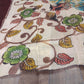 Hand painted pen Kalamkari in Pure tussar Saree cream color with hibiscus flowers with leaves