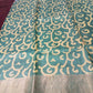 Pure zari tussar Saree hand printed saree in olive green