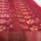 Ajrakh printed pure tussar zari Saree flowers in full body in pallu